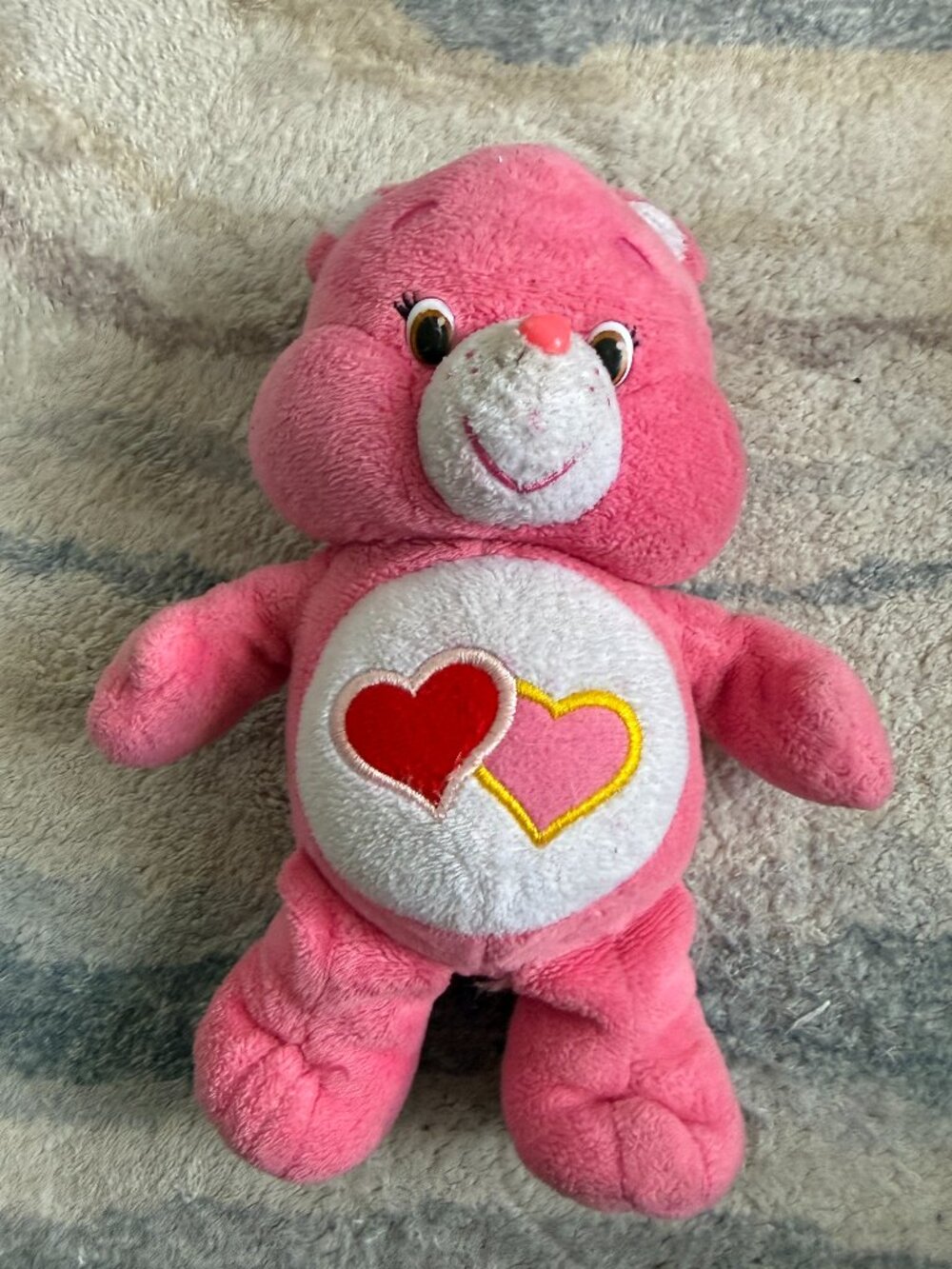 Care Bear LOVE A LOT BEAR 8" Red Pink Hearts Plush Stuffed Animal